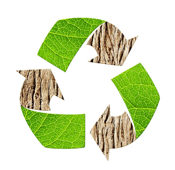 istock Arrows recycle symbol with bark and green leaf texture. Reuse, renewable resources. Eco-friendly, Ecology, go green, Green Energy, environmental, zero waste, responsible consumption concept 2237151862