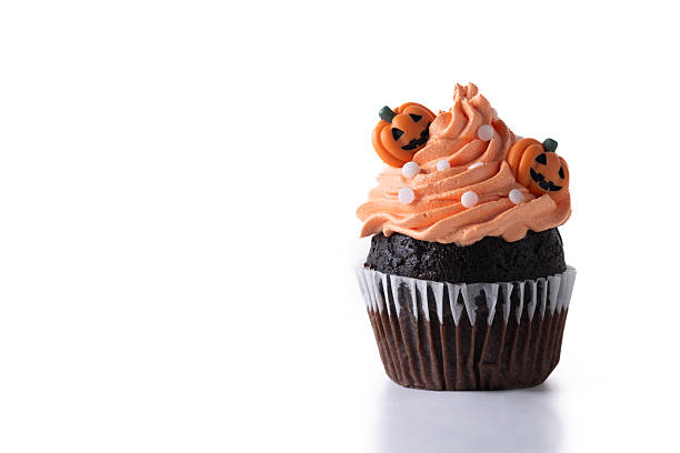 istock Halloween cupcakes with pumpkin decoration 2237156307