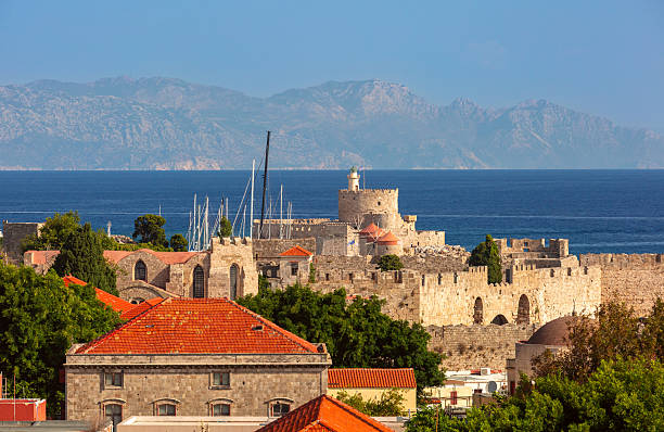 istock Mandraki harbor view in Rhodes Greece 2237160746