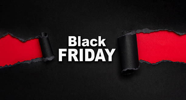 istock Black Friday torn paper banner with red reveal 2237170040