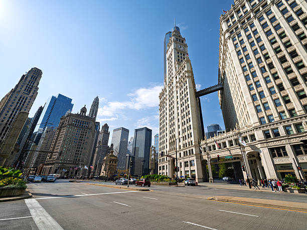 istock Downtown Chicago street and historic architecture 2237176186