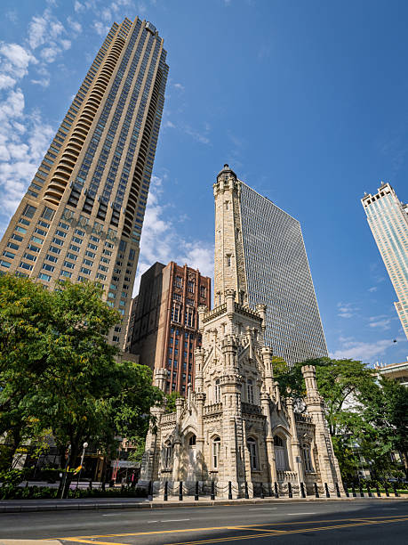 istock Historic tower and modern skyscrapers in Chicago 2237176205