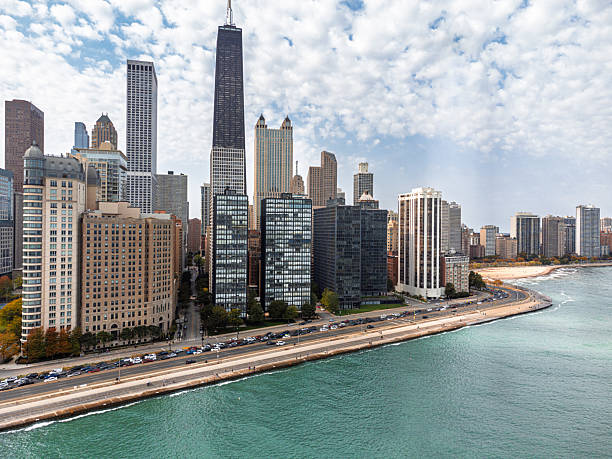 istock Chicago skyline with Lake Michigan shoreline 2237176230