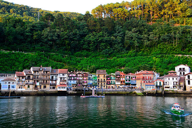 Pasaia, Gipuzkoa, Basque Country - August 7, 2025: Pasaia, a typical fishing village with its colorful houses.