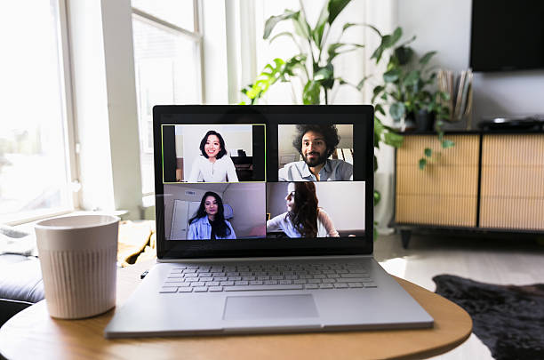 istock Remote Team Meeting on Laptop Screen, Diverse Group 2237181545