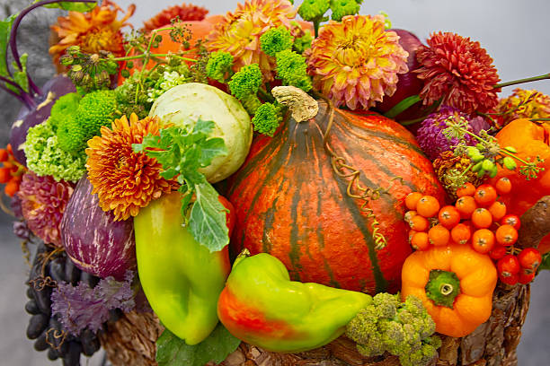 istock Autumn still life with vegetables and flowers 2237184317