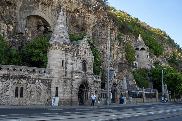 Budapest, Central Hungary - September 19, 2025: Lutheran Church on Deák Square. The Church in the Rock is a Catholic place of worship located on Gellért Hill in Budapest,