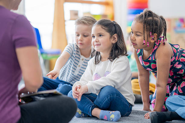 istock Diverse Group Of Young Students Listening To Teacher During Classroom Learning Activity 2237189624