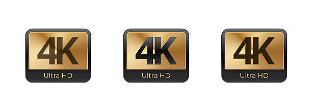 istock Ultra hd 4k icons in gold and black design 2237201245