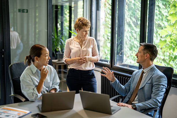 istock Business team discussing strategy during office meeting 2237211463