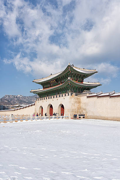istock Snow Day Downtown Seoul, Gwanghwamun Gate 2237214115