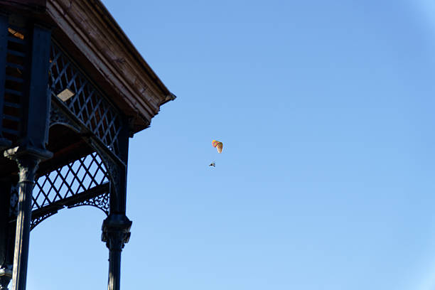 suspended in mid-air