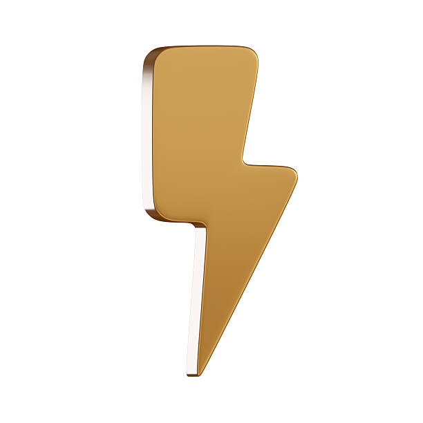 istock Notification 3d icon, gold, lightning, badge, alert Sleek 2237226493
