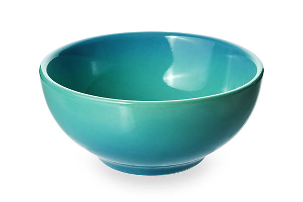 istock Glossy Blue Ceramic Bowl, Side Angle View, Isolated on White Background with Clipping Path 2237234933