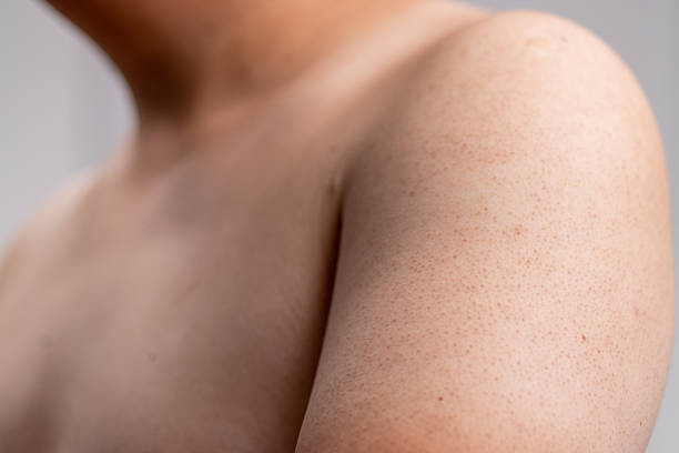 istock Human anatomy focus studio background close-up shot neutral environment body study concept 2237235588