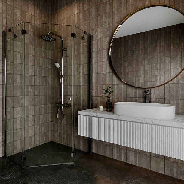 istock The atmosphere inside the bathroom shows warmth, luxury and modernity. 2237235915