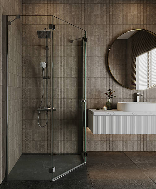 istock The atmosphere inside the bathroom shows warmth, luxury and modernity. 2237235916