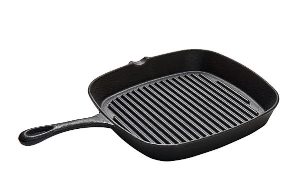 istock Square Cast Iron Grill Pan with Handle Isolated on White with Clipping Path 2237242282