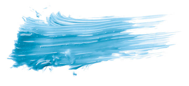 istock Light blue watercolor brush isolated on white background 2237248130