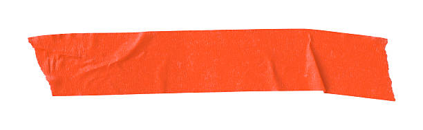 istock red crumpled torn tape isolated on white background. 2237248438