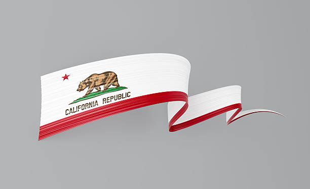 istock Waving California state flag ribbon, symbolizing pride and unity. 3d illustration 2237250668
