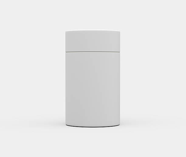 istock Blank white paper jar with lid on plain background for product mockups 3d illustration 2237250753