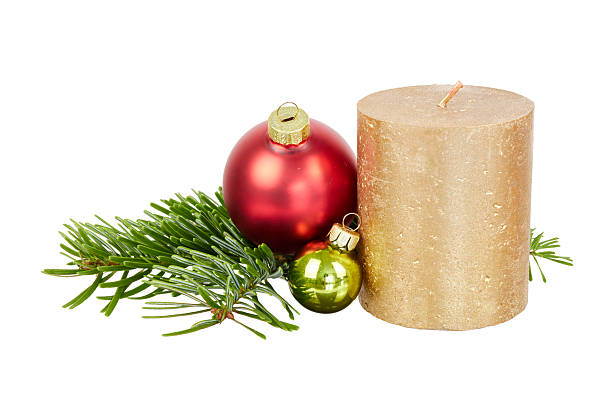 big christmas candle decoration isolated