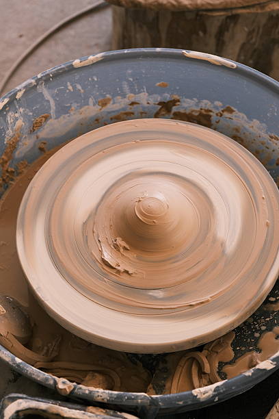 istock Close-up of a rotating disc used to make ceramic clay 2237251309