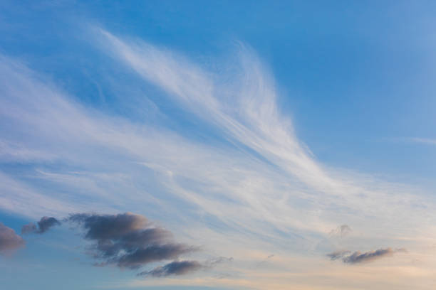 Contrasting Dark and Wispy Clouds in the Blue Sky
