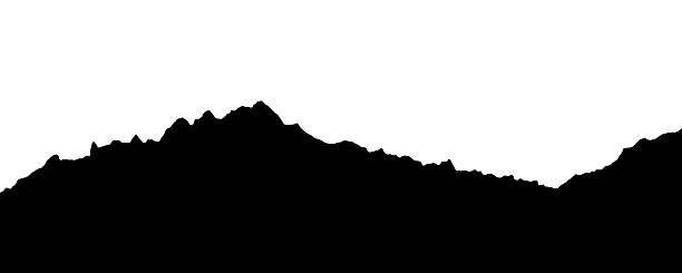 mountain on transparent background with cut out sky