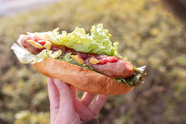 istock A person holding a delicious hot dog 2237271328