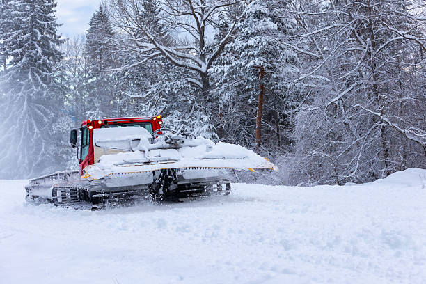 istock Snow groomer ratrack machine, ski slope 2237275345