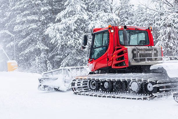 istock Snow groomer ratrack machine, ski slope 2237275386