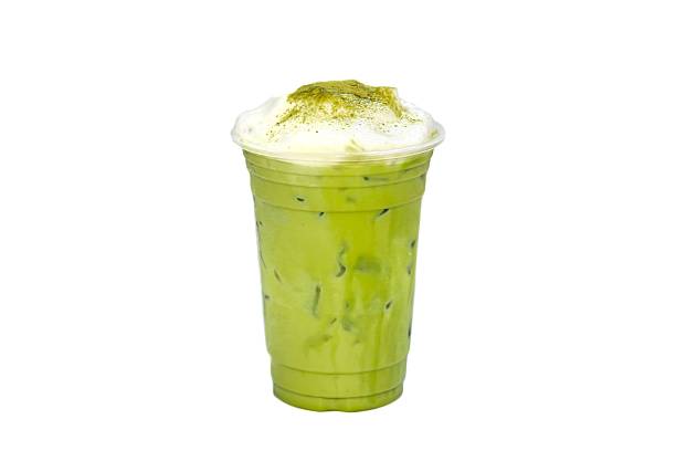 istock Ice milk green tea put on white background and isolate photo style. 2237282294