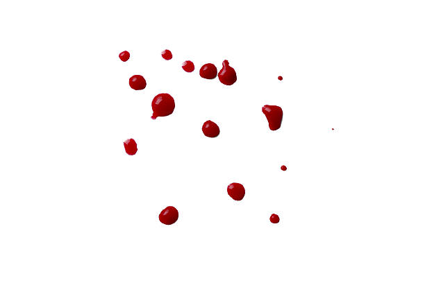 istock blood drops isolated on white background. 2237283828