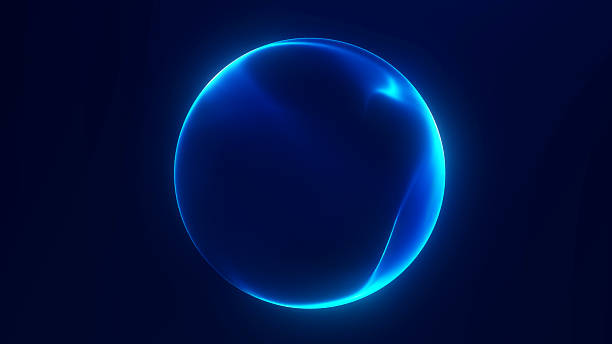 Abstract glowing blue sphere with soft luminous effects on a dark background. Futuristic orb design with smooth digital energy light.