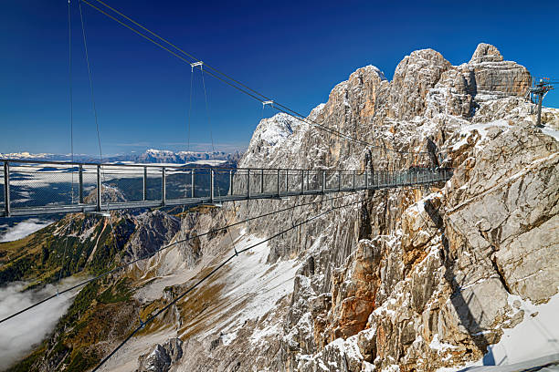 istock Suspension bridge in snowy Dachstein mountains 2237286763