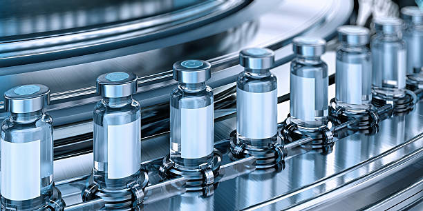 istock Pharmaceutical vials automatic production line, modern factory. 2237287346
