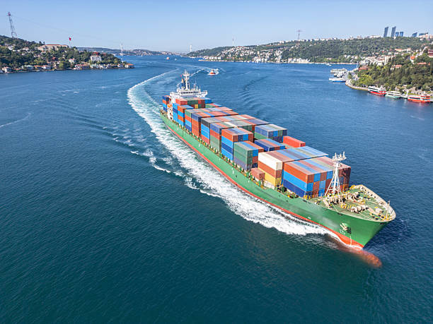istock Aerial view of Large Cargo Container Ship in transit. 2237293590