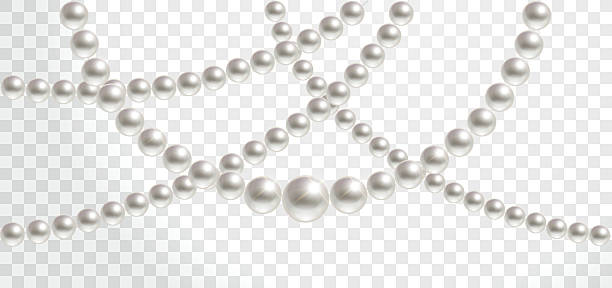 ilustraciones, imágenes clip art, dibujos animados e iconos de stock de collares de perlas brillantes - collar de perlas joyas