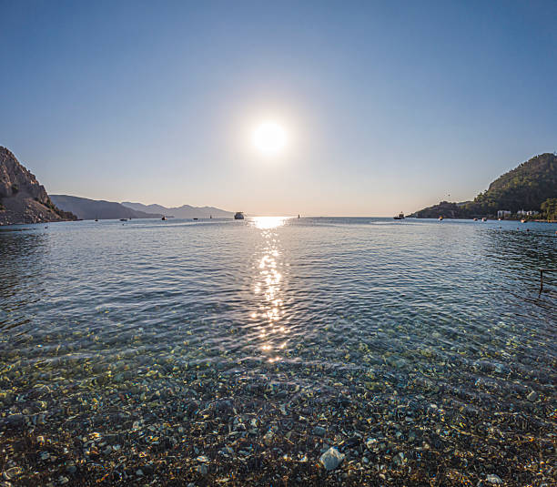 Panoramic view of the sea at sunrise