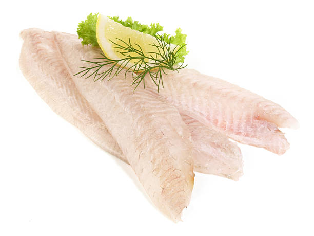 istock Raw Sole Fish Fillet - Flatfish on white Background 2237309962