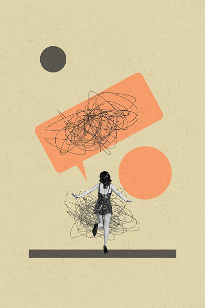 Collage with person surrounded by message bubbles symbolizing chatting communication online interaction business