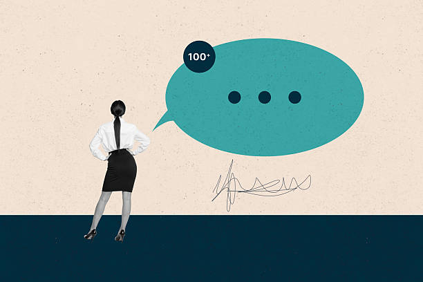 istock Collage with person surrounded by message bubbles symbolizing chatting communication online interaction business 2237329439