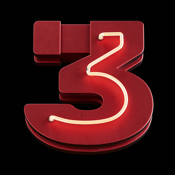 Number 3 with Layered and Twisted Pattern. Digitally generated image. 3d render.