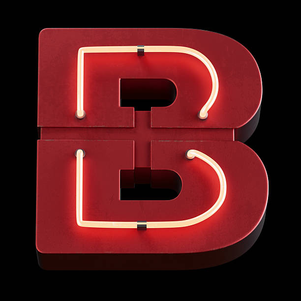 istock Bright Neon Font.Metallic futuristic cyberpunk Concept. 2237329972