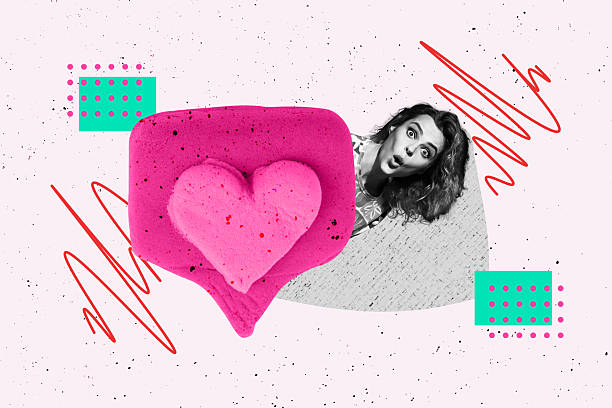 istock Composite image montage trend artwork 3D collage of young lady head appear like notification wow face social internet influencer blogging 2237330336