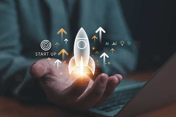istock Businessman holding digital rocket launch icon with startup concept, symbolizing innovation, growth, success, entrepreneurship, and future business opportunities business startup, 2237330753