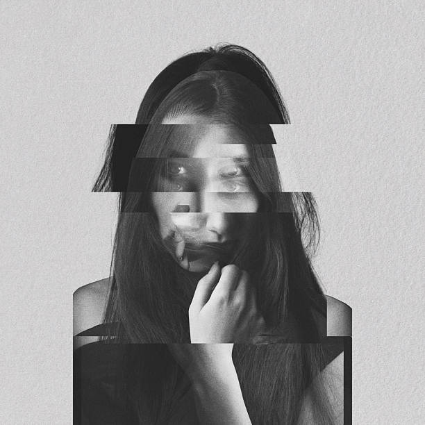 istock Abstract woman portrait in glitch style 2237331925