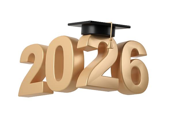 istock Golden 3d numbers forming 2026 with a graduation cap the 2. Symbolizing academic achievement success future 2237332012